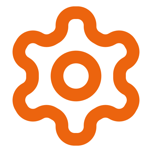 Abstract orange mechanical gear shape