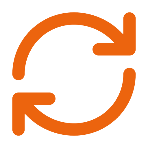 Reload symbol with orange arrows