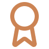 Bronze-colored badge symbol